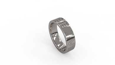 hombre banda anillo 28 oro joya joyería plata imprimible diamante mujer Moda Boda solitario zafiro rubí amor 3d print model - Mito3D