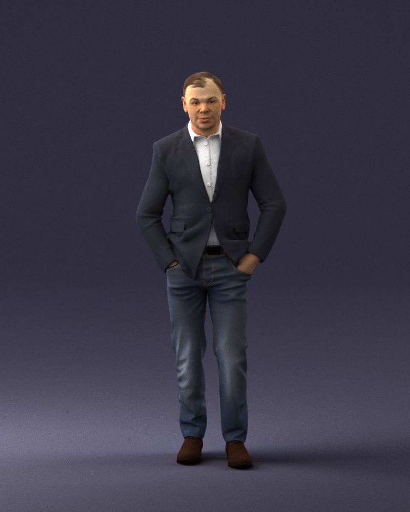 man in brown boots acket 0393 3d print model 3dexport scan polygon 3dprint human male realistic posed character people miniatures woman child style success fashion beauty 3D print model - Mito3D