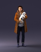 man dog 0106 3d print ready model in 3dexport scan polygon 3dprint human male realistic posed character people miniatures woman child style success fashion beauty 3d print model - Mito3D