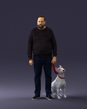 man dog 0465 3d print ready scan model polygon 3dprint human male realistic posed character people miniatures woman child style success fashion beauty 3d print model - Mito3D