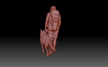man dog dogs animal doggy relief bas-relief friend friends goodboy 3d print model - Mito3D