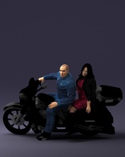man girl bike 0094 3d print ready scan model polygon 3dprint human male realistic posed character people miniatures woman child love relationship couple romance 3d print model - Mito3D
