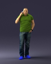 man in green t shirt 0041 3d print ready model 3dexport scan polygon 3dprint human male realistic posed character people miniatures woman child style success fashion beauty 3d print model - Mito3D
