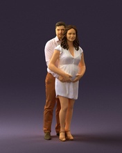 man hugs pregnant woman 0598 3d print ready model in 3dexport scan polygon 3dprint human male realistic posed character people miniatures child love relationship couple romance 3d print model - Mito3D
