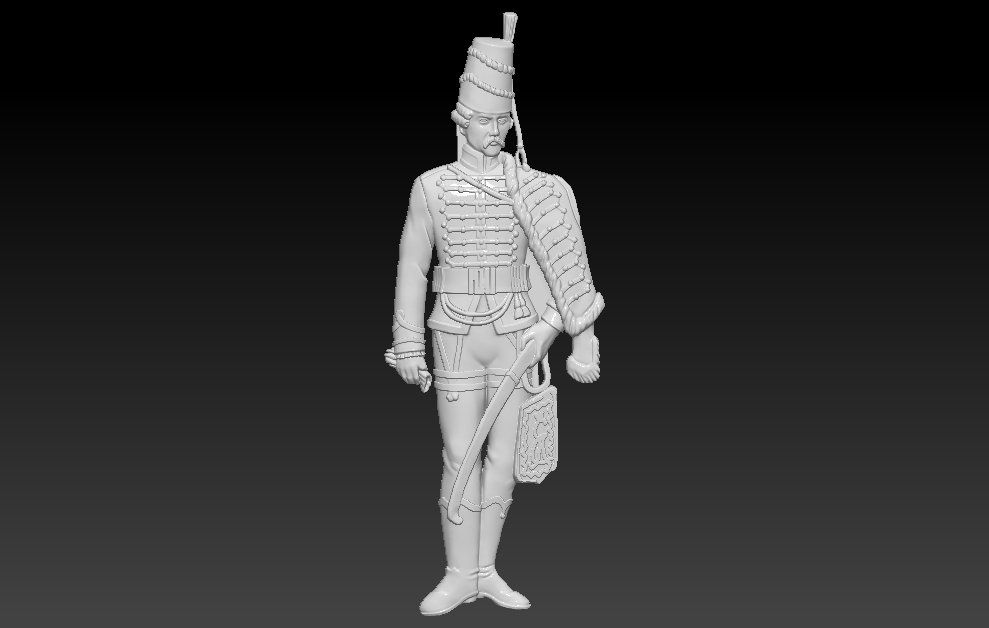 man hussar 3d print model in 3dexport sculpture statue figure body soldier lego person pendant ring king rider 3D print model - Mito3D