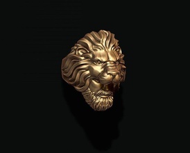 man lion ring 3d print model in rings 3dexport jewellery pendant jewel male tiger panthere pantere puma bengal nature head woman angry roaring wild animal indian lionhead 3d print model - Mito3D