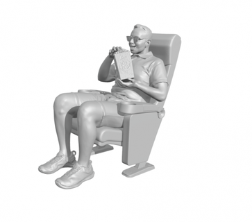 homem Pipoca assistindo cinema Comida filme poltrona sentado assento Varredura estudar animacampânia 3d print model - Mito3D