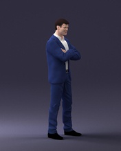 man in pose suit 1217-3 3d print ready model 3dexport scan polygon 3dprint human male realistic posed character people miniatures woman child style success fashion beauty 3d print model - Mito3D