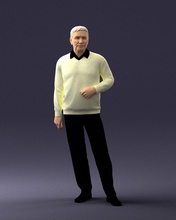 hombre planteado 0424 3d impresión Listo escanear modelo polígono 3dprint humano masculino realista personaje personas miniaturas mujer niño estilo ropa Moda podar 3d print model - Mito3D