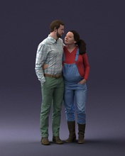 adam hamile Kadın 0328 3 boyutlu Yazdır hazır taramak model çokgen 3dbaskı insan erkek gerçekçi poz karakter insanlar minyatürler çocuk Aşk ilişki çift romantik 3d print model - Mito3D