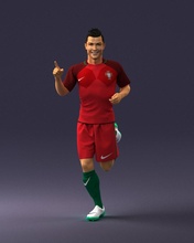man red t-shirt 0234 3d print ready scan model polygon 3dprint human male realistic posed character people miniatures woman child style sport football footballer 3d print model - Mito3D