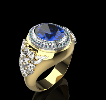 man ring 766 003 rings jewelry 3d cad 3dmodel bracelet earring rhino matrix zbrush keyshot magics rend rendering modeling jewellery pendant manring 3d print model - Mito3D