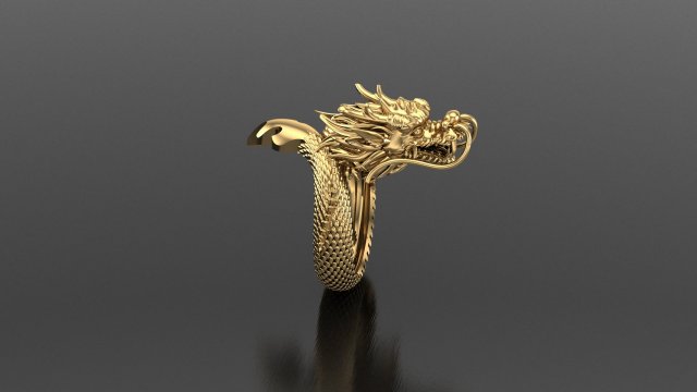 uomo squillare cad file Drago anelli gioielleria diamante gioiello gemma 3dm obj stl stampa braccialetto collana pendente 3D print model - Mito3D