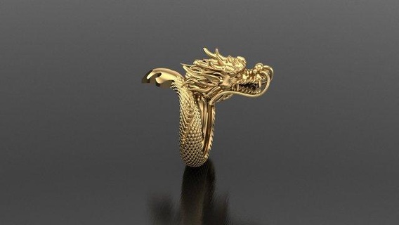 man ring cad file dragon rings jewelry diamond jewel gem 3dm obj stl printing bracelet bangle necklace pendant 3d print model - Mito3D