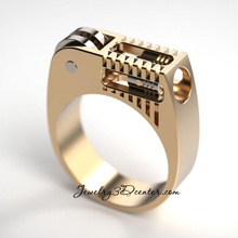 man ring engine 3d spiner jewellery gold movable 3d print model - Mito3D