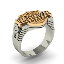 hombre anillo harley davidson 3d impresión modelo in anillos 3dexport imprimible motor hombres exclusivo oro joya joyería 3d print model - Mito3D