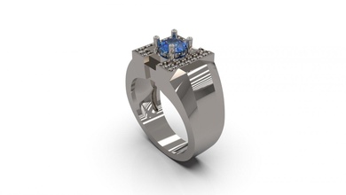 homem sinete anel 12 ouro jóia joalheria prata imprimível diamante mulher moda Casamento solitário Saphire rubi amar 3d print model - Mito3D
