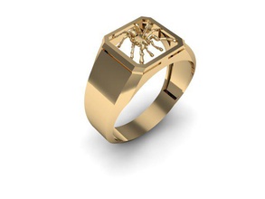 homem aranha anel o cad detalhadas diamante engajamento ouro jóia jóias photoreal platin printable anéis selo de prata pedra vray casamento 3d print model - Mito3D