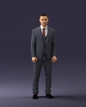 man suit 0904 3d print ready scan model polygon 3dprint human male realistic posed character people miniatures woman child style success fashion beauty 3d print model - Mito3D