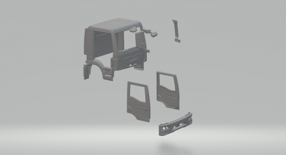 man tgl cabin vehicle diecast slotcar hotwheels miniatures slot print printed hot wheels 3d print model - Mito3D