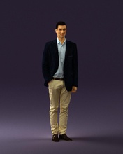 man in white pants blue suit jacket 0544 3d print ready model 3dexport scan polygon 3dprint human male realistic posed character people miniatures woman child style success fashion beauty 3d print model - Mito3D