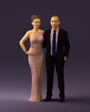 man woman evening dresses 0597 3d print ready scan model polygon 3dprint human male realistic posed character people miniatures child love relationship couple romance 3d print model - Mito3D