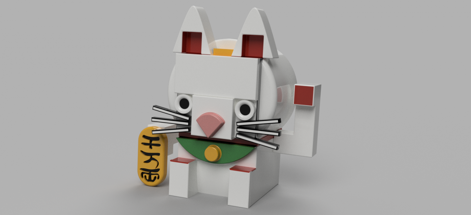 maneki neko or anahtarlık 3d yazdır model in 3dexport yaratıcılık sanat dekor oyuncak sıra japonya meydan fikir lego çocuk kedi heykeller plastik cawai şirin 3D print model - Mito3D