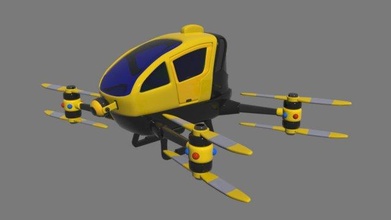 tripulado zangão drones passageiro veículo vôo aeronave Utilitário 3dsmax modelo conceito conceptual futuro protótipo copterdrone helicóptero 3d print model - Mito3D