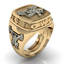 mans ring power strength gym jewellery man strenth printeble men exclusive gold jewel rings 3d print model - Mito3D