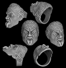maori ring ring rings silver jewelry jewellery head sculpture religion maori jeweler mask printable decoration disguise heads headsring ringhead tongue evil demon
