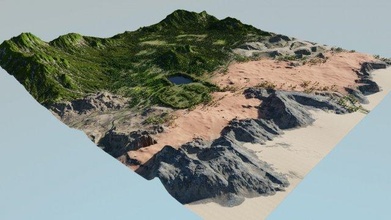 map003 biomas jardín licuadora 3d ambientes cañón montañas Desierto colinas acantilados meseta naturaleza mapas paisaje río 3d print model - Mito3D