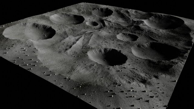 map004 moon lunar landscape blender 3d environments craters sci-fi mountains desert plateau nature 3D print model - Mito3D