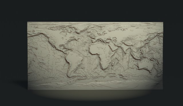 map stl model cnc world-map globe 3d-map 3d-world-map relief bas carving 3D print model - Mito3D