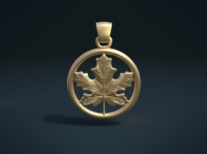 maple pendant foliage plant charm jewelry leaf tree canada forest 3d print model - Mito3D