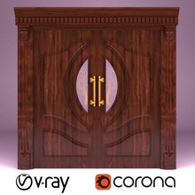 cervo madeira lobby porta clássico clássica estampagem carpintaria Maraldoor vidro óculos entrada 3d print model - Mito3D