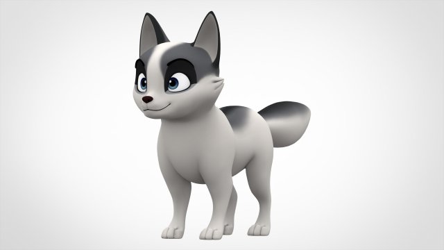 marble fox 3d model in wildlife 3dexport marble-fox my-little-pets white predator wild nature canidae mammal cub kid child creature character animal cute funny cartoon toon 3D print model - Mito3D