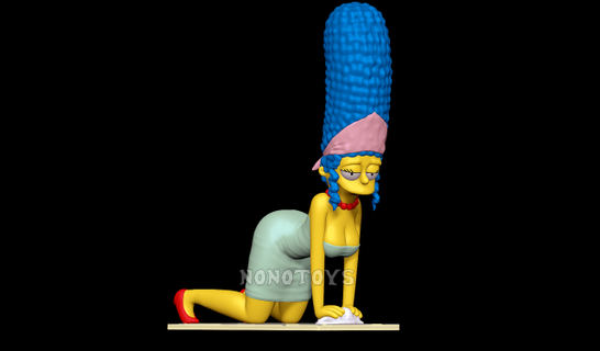 marge nsfw 3d print model in woman 3dexport female blue milf mother clean cleaning maid cartoon simp 3d print model - Mito3D