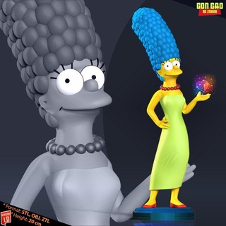 marge Simpson mulher Simpsons bart personagem desenho animado Admirador arte 3dprint 3dprinting estátua figura homer 3d print model - Mito3D