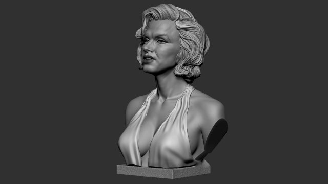 Marilyn monroe homme femme célébrité sculptures actrice hollywood célèbre beauté Cadre buste populaire image personnage portrait imprimable 3dprint miniatures 3D print model - Mito3D