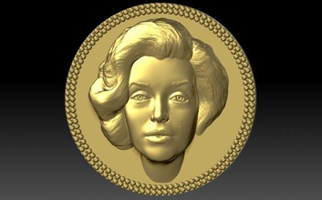 marilyn monroe medallion pendant bust sculpture jewelry celebrity coin elvis presley kennedy pop famous actress ring portrait hollywood relief movie 3d print model - Mito3D