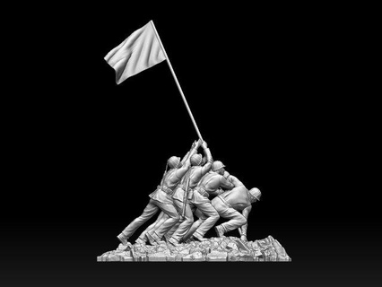 marine corps war memorial sculpture iwo jima soldier monument statue hero miniature usa us helmet diorama 2ww ww2 wwii 3d print model - Mito3D