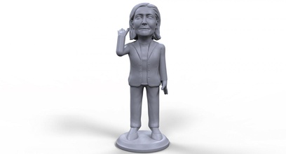 marine le pen stylized high quality 3d printable miniature print model in board games 3dexport marine-le-pen french politician political caricature women people statue figurine france tabletop board-game art toy 3d print model - Mito3D