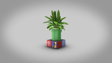 mario bros petit bureau planteur 3d impression libre modèle in décor 3dexport nintendo frères nature plantes 3d print model - Mito3D
