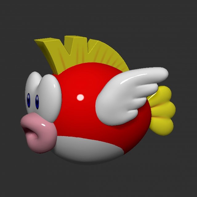 Mario pigro pesce supermario Bros supermariobros nintendo zbrush 3d velocità gioco basato cheepcheep 3D print model - Mito3D