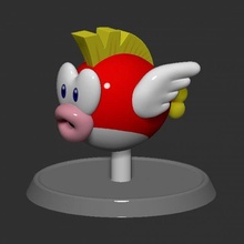 mario cheep fish based 3d print model in figurines 3dexport supermario mariobros supermariobros nintendo zbrush faart game cheepcheep 3d print model - Mito3D