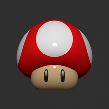 mario seta Super Mario Bros nintendo zbrush 3d velocidad juego establecido hongo 3d print model - Mito3D