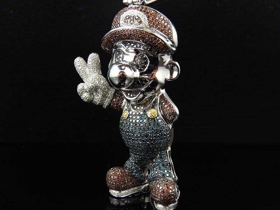 mario pendente 3d stampa modello in ciondoli 3dexport gioielleria gemma statua oro argento stampabile zbrush cnc 3dprintable pandle diamante diamanti nintendo yoshi gioco 3dpendant gioiello 3D print model - Mito3D