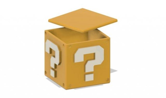 Mario Frage Block Lager Box Tafel Spiele Brüder Fragenblock Mariocoin Mariobox Aufbewahrungskiste 3d print model - Mito3D