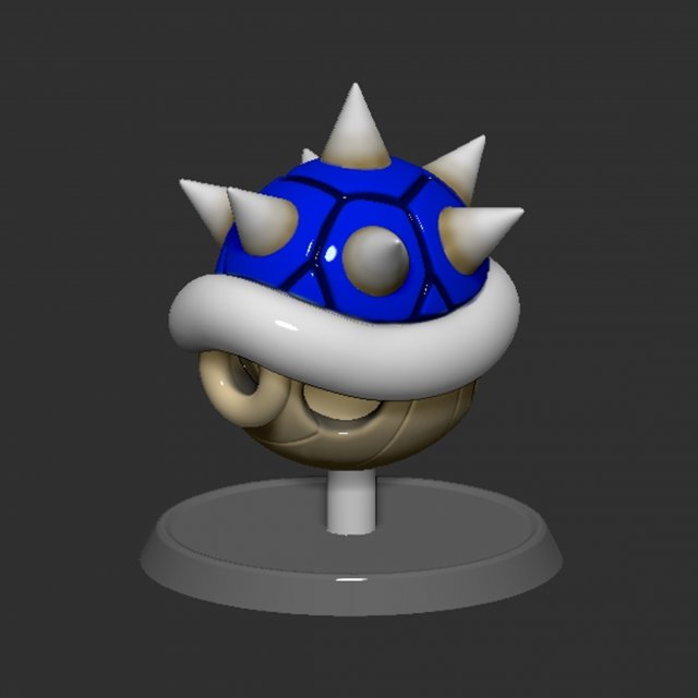 mario spiny shell koopa troopa based 3d print model in figurines 3dexport supermario mariobros supermariobros nintendo zbrush faart game turtle koopatroopa 3D print model - Mito3D