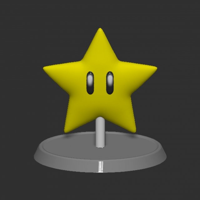 mario star based 3d print model in figurines 3dexport supermario mariobros supermariobros nintendo zbrush faart game mariostar 3D print model - Mito3D
